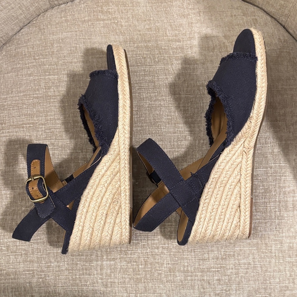 Lucky Brand Dark Blue Espadrille Wedges - Picture 3 of 5